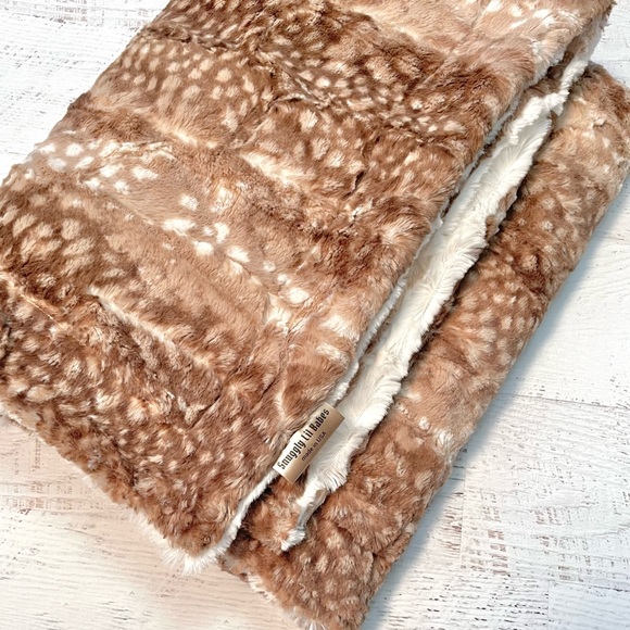 Fawn Print Baby/ Toddler Handmade Minky Blanket - Picture 4 of 5